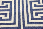 Unique Loom Athens Collection Classic Geometric Modern Border Design Area Rug (2' 7 x 10' 0 Runner, Navy Blue/ Beige)