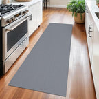 Braided Runner Rug 2x5 Ft Washable Runners for Hallways Kitchen Runner Rug with Rubber Backing Cotton Entryway Runner Indoor, Woven Floor Carpet for Hall Kitchen Bedroom, Light Gray