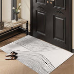 GLN Rugs Contemporary Collection - Machine Washable Area Rug, Contemporary Washable, Non Slip, Low Pile Chenille Rug, Living Room, Bedroom, Kitchen Rug (2' x 3' Beige Black)
