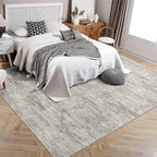 RUGSREAL 8x10 Washable Rug for Living Room Non-Slip Modern Abstract Area Rug Stain Resistant Large Bedroom Carpet Contemporary Accent Throw Floor Carpet Solid Rug for Dining Room Home Decor, Taupe