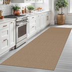 Braided Runner Rug 3x8 Ft Washable Runners for Hallways Non Slip Kitchen Runner Rug Cotton Entryway Runner Indoor, Woven Floor Carpet for Hall Kitchen Bedroom, Orange/Tan/Brown
