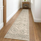 KILOCOCO Hallway Runner Rug 2'x10' Runners for Hallways Washable Runner Rug Non Slip Rubber Backed Low-Pile Runners for Bedroom Kitchen Living Room Laundry Room Boho Rugs, Beige/Gray/Green
