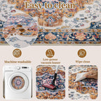 Ciicool 3x5 Area Rug, Washable Boho Rugs for Bedroom Non-Slip Indoor Rugs Large Low-Pile Mat Floor Carpet Vintage Rug for Kitchen Living Room Office Dinning Foyer Decor