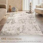 4x6 Area Rug Living Room Rugs - Washable Neutral Modern Abstract Soft Thin Rug Indoor Floor No Slip Rug Carpet for Bedroom Under Dining Table Home Office Decor - Dark Brown