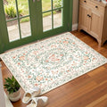 GarveeHome 2x3 Floral Area Rug Non Slip Entryway Mat Low Pile Stain Resistant Butterfly Kitchen Rugs Soft Small Throw Carpet for Dining Room Bedroom Washable Bow Rugs for Living Room Bathroom, 2x3