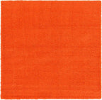 Unique Loom Solid Shag Collection Area Rug (8' Square, Tiger Orange)