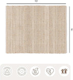 REDEARTH · Jute Cotton Area Rug - 8'x10' Rectangular Rug, Sustainable Handwoven, Non-Shedding, Soft & Durable – Reversible, Neutral Tones for Home Décor in Living Room, Dining Room, Bedroom
