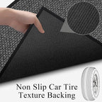 GOYLSER 15ft Jute Hallway Runner Rug Non Slip Washable, Rubber Backed Absorbent Laundry Rugs Laundry Room Runner, Black Long Entry Runner