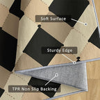 Washable 4x6 Modern Geometric Rug Living Room, Abstract Diamond Design Area Rugs for Bedroom, Modern Geometric Home Decor Carpet, Low Pile, Non Slip, Kids & Pet Friendly (N4152)