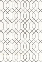 Unique Loom Glam Collection Area Rug - Trellis (6' 1" x 9' Rectangle, White Silver/ Silver)