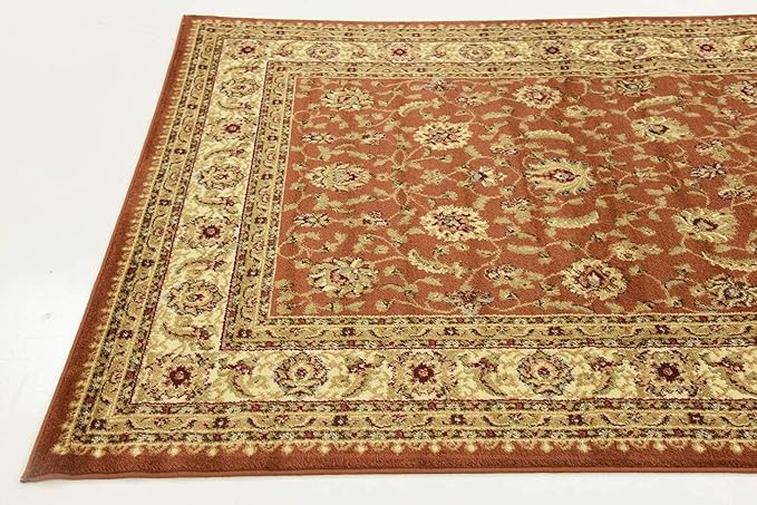 Unique Loom Voyage Collection Traditional Oriental Classic Intricate Design Area Rug (5' 0 x 8' 0 Rectangular, Terracotta/Ivory)