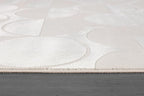 Beverly Rug Modern Geometric Area Rug 5x7 Low-High Pile Durable Soft Abstract Circular Indoor Rugs for Living Dining Room Office Stain Resistant Non Shedding Casual Indoor Carpet Beige White 5 x 7