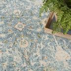 Nourison Home Astra Machine Washable 8' x 10' Teal Beige Area Rug