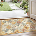 LUMI Indoor Door Mat 17x30, Washable Low Pile Entry Rug with Non-Slip Rubber Backing, Durable Welcome Mat for Entryway, Hallway, Patio, or Porch