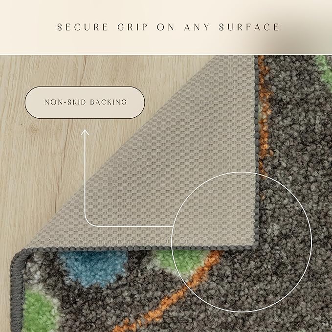 Maples Rugs Reggie Floral Kitchen Rugs Non Skid Accent Area Carpet [Made in USA], Multi, 2'6 x 3'10