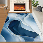 4x6 Abstract Lines Cafe Rug - Blue-White-Waves Rugs for Bedroom Aesthetic, Modern Abstract Soft Comfortable Non-Slip for Offie Bedroom Study Boy Girl Room Hotel Dorm