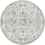 Lahome Bohemian Washable Round Rug, Large Round Rugs 6ft Non Slip Circle Rugs for Living Room, Soft Non Slip Non Shedding Printed Indoor Carpet for Dining Bedroom Kitchen Office, Beige