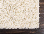 Unique Loom Solid Shag Collection Area Rug (2' 6" x 16' 5" Runner, Pure Ivory)