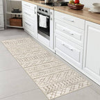 KUTA Moroccan Runner Rug 2x6 Non-Slip Vintage Beige Boho Hallway Kitchen Rugs Ultra Soft Print Distressed Geometric Runners for Hallways, Entryway Bedroom Laundry