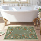 Lahome Boho Floral 2x3 Kitchen Rugs Green Door Mat Indoor Entrance,Machine Washable Small Bathroom Area Rug,Soft Non-Slip Indoor Carpet Throw Rugs for Entryway Laundry Bedside(Green,2x3)