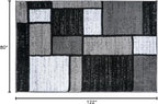 Rugshop Contemporary Modern Boxes for Home Office,Living Room,Bedroom,Kitchen Non Shedding Area Rug 2'7" x 4' Gray