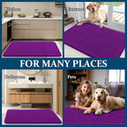 OLANLY Dog Door Mat for Muddy Paws 40x32, Absorbs Moisture and Dirt, Absorbent Non-Slip Washable Doormat, Quick Dry Chenille Mud Mat for Dogs, Entry Indoor Entryway Carpet for Inside Floor, Purple