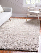 Unique Loom Davos Shag Collection Area Rug - Solid (4' 1" x 6' 1" Rectangle, Linen)