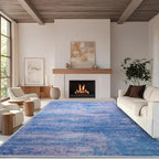 5x7 Abstract Area Rugs for Living Room, Modern Washable Indoor Rug for Bedroom, Thin Soft Large Non-Slip Carpet for Dining Room Home Office Farmhouse Decor - Abstract Blue Purple
