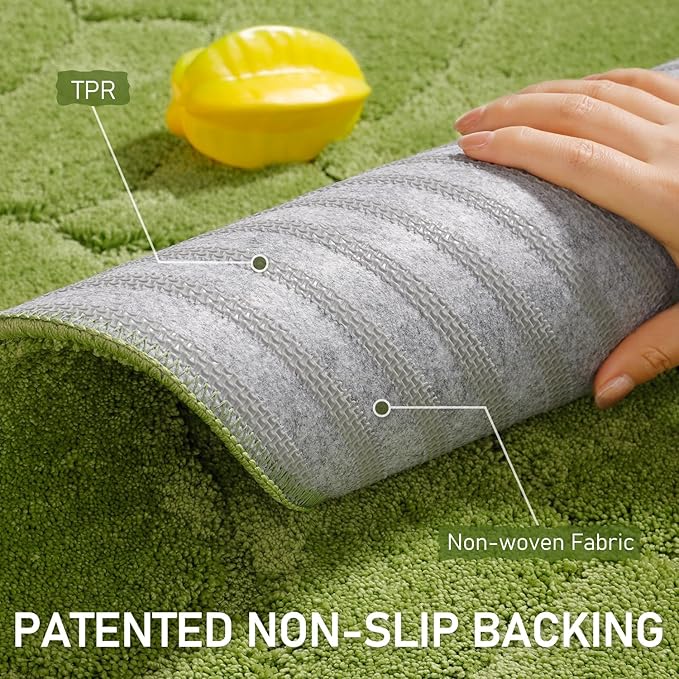 BSICPRO Large Dog Mat for Muddy Paws, 72x48 Low Profile Absorbent Dirt Trapper Door Mat, Non-Slip Washable Mud Mat for Dogs, Polyester Pet Rug for Front Indoor, Patio, Entrance (Apple Green)