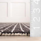 Rugs USA 6x9 Melrose Checked Wool Indoor Area Rug, Contemporary Farmhouse Charcoal/Ivory for Living Room, Bedroom, Office, Entryway, Hallway