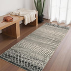 Moroccan Rug Runners for Hallways, 2x5 Ultra Soft Non-Slip Washable Rugs for Bedroom, Low Pile Distressed Black Rug Carpet Runner for Entryway Kitchen Bedroom Laundry Room