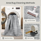 Valenrug Washable Rugs 6x9 - Non Slip 6x9 Area Rugs for Living Room, Stain Resistant Area Rugs for Bedroom, Foldable Machine Washable Area Rug(6'x9', Black)