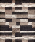 Superior Indoor Area Rug, Plush Carpet Cover, for Kids or Pets, Hallway, Entryway, Living Room, Dining, Bedroom, Office, Kitchen, Modern Geometric Patchwork, Rockwood Collection, 12' x 18', Chocolate