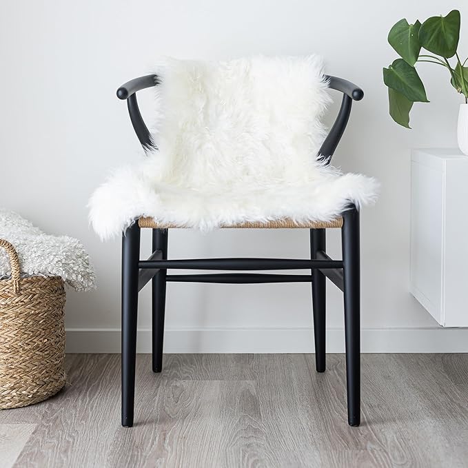 Sheepskin Long Hair 2x3 ft | Bedside Rugs for bedrooms, Sofa, Chair or The Dining Table | Each Sheepskin Rug is Unique and Created by Nature | Small Fluffy Rug in Color White