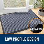 OLANLY Front Door Mat Indoor Outdoor Entrance, Waterproof Heavy Duty Doormat, Fade Resistant, Low Profile, Easy Clean Patio Porch Welcome Floor Mats for Entry, 33x21, Ash Grey