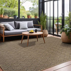 Easy Jute Rugs 5x7 Herringbone Natural Color Living Room Indoor Outdoor Area Rug for Patio and Kitchen Rug High Traffic Washable Easy to Clean Solid Boho Woven Design Carpet (5 x 7)