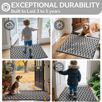 Indoor Door Mat 24x35, Dirt Resistant & Absorbent Doormat for Entryway Inside, Non-Slip Rubber Backing Front Door Mat Indoor Entrance, Low-Profile, Washable, Black