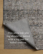 Loloi Amber Lewis Josie Collection JOS-05 Dove/Gold 6'-0" x 9'-0", .13" Pile Height, Low Profile, Machine Washable, Area Rug