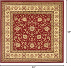 Unique Loom Voyage Collection Traditional Oriental Classic Intricate Design Area Rug (8' 0 x 8' 0 Square, Red/Gold)