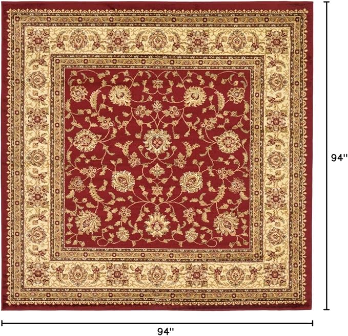 Unique Loom Voyage Collection Traditional Oriental Classic Intricate Design Area Rug (8' 0 x 8' 0 Square, Red/Gold)