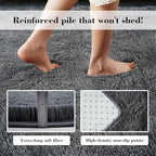 Fluffy Rug Shaggy Area Rug, Dark Grey 9x12 Area Rugs for Living Room, Large Shag Area Rugs for Bedroom Kids Room Home Decor, Upgrade Anti-Skid Rectangular Fuzzy Rugs