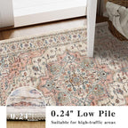 9x12 Large Area Rugs for Living Room Ultra-Soft Washable Rug Vintage Distressed Non-Slip Low Pile Stain Resistant Carpet for Bedroom Dining Room Kitchen Office