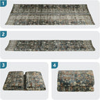 Dripex 8x10 Area Rugs - Stain Resistant Washable Rug Distressed Rugs for Living Room Dining Room Bedroom Anti-Slip Low-Pile and Soft Accent Rug Farmhouse Office Home Decor, Pet & Child Friendly