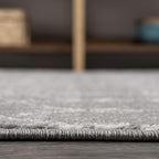 JONATHAN Y Boho Vintage Diamond Gray/Ivory Round Area Rug 5 ft, Moroccan Hype for Living Room, Bedroom, Kitchen, Office, Easy-Cleaning, High Traffic, Pet-Friendly, Non-Shedding (MOH101C-5R)