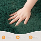 Zentavio Emerald Green Rugs for Bedroom 6x9 Dark Green Area Rugs for Living Room Fluffy Fake Grass Large Carpet for Kids Room Playroom Furry Shag Aesthetic Soft High Pile Washable Home Decor