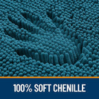 OLANLY Bathroom Rugs 30x20, Extra Soft Absorbent Chenille Bath Rugs, Rubber Backing Quick Dry, Machine Washable Bath Mats for Bathroom Floor, Tub and Shower, Home Decor Accessories, Peacock Blue