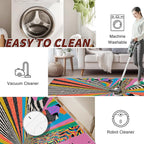 Graffiti Rug - 5x7 Rug, Colorful Abstract Street Art Area Rugs, Hippie Aesthetic Funky Washable Soft Floor Carpets Home Decor #C085