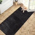 PURRUGS Dirt Trapping Door Mat 31.5" x 70", Non-Slip Machine Washable Entry Rug, Shoe Scraper, Dog Doormat, Super Absorbent Welcome Mat for Front & Back Door, Muddy Shoes & Paws, Charcoal