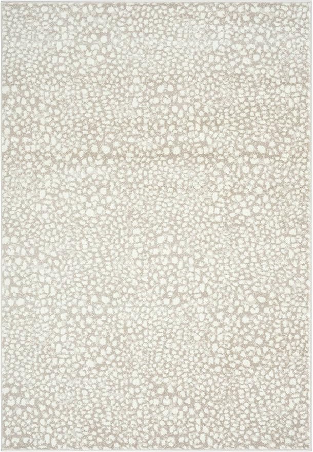 Abani Beige Cheetah Print 5'3" x 7'6" Area Rug Rugs, Arto Collection - Contemporary Durable Accent Rug