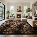 Fluffy Rug Shaggy Area Rug, Mottling Brown 6x9 Area Rugs for Living Room, Large Shag Area Rugs for Bedroom Kids Room Home Decor, Upgrade Anti-Skid Rectangular Fuzzy Rugs